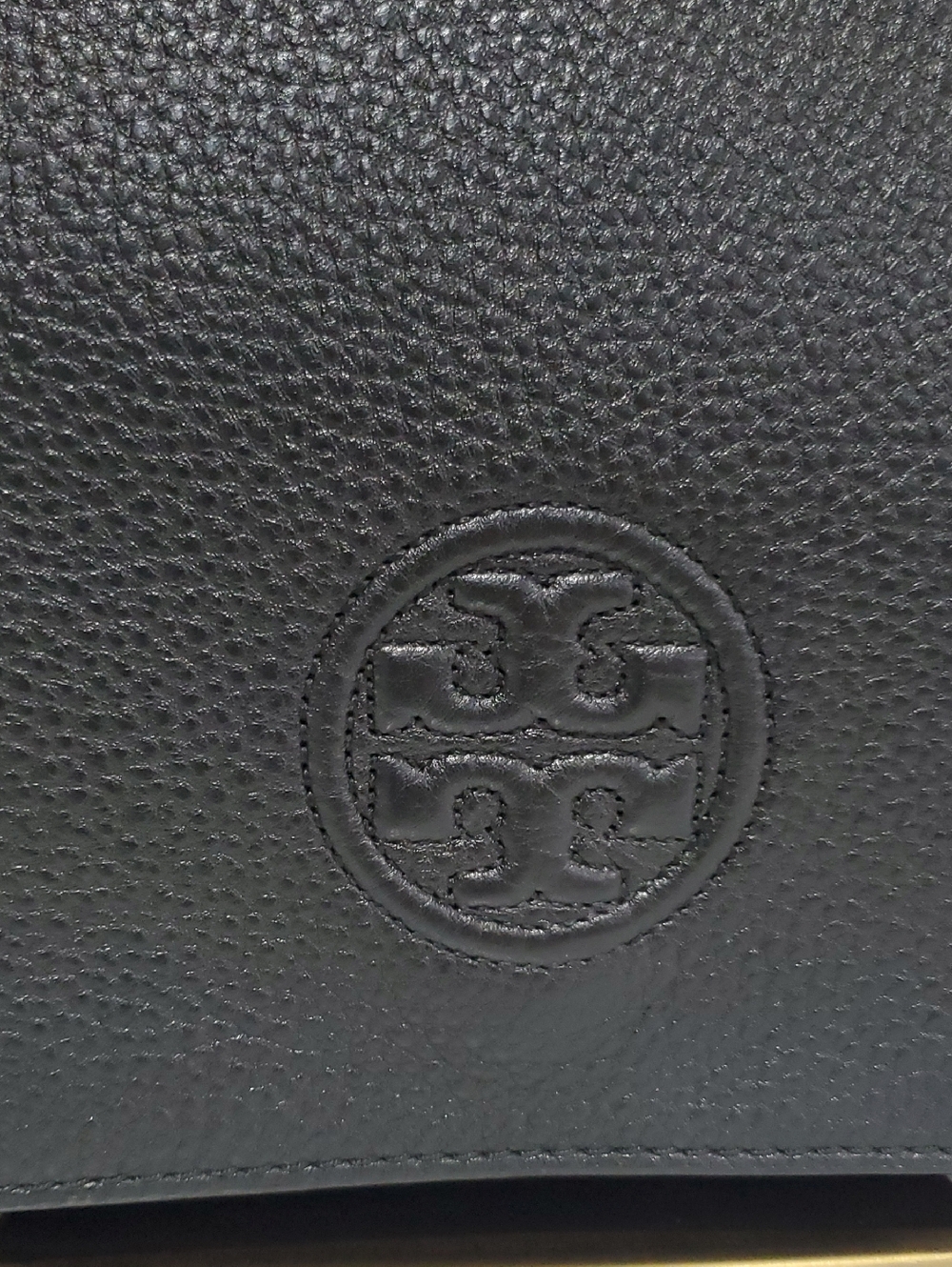 Tory Burch Black Pebble Leather Bombe Flap Shoulder Bag🖤💛 - Picture 8 of 16